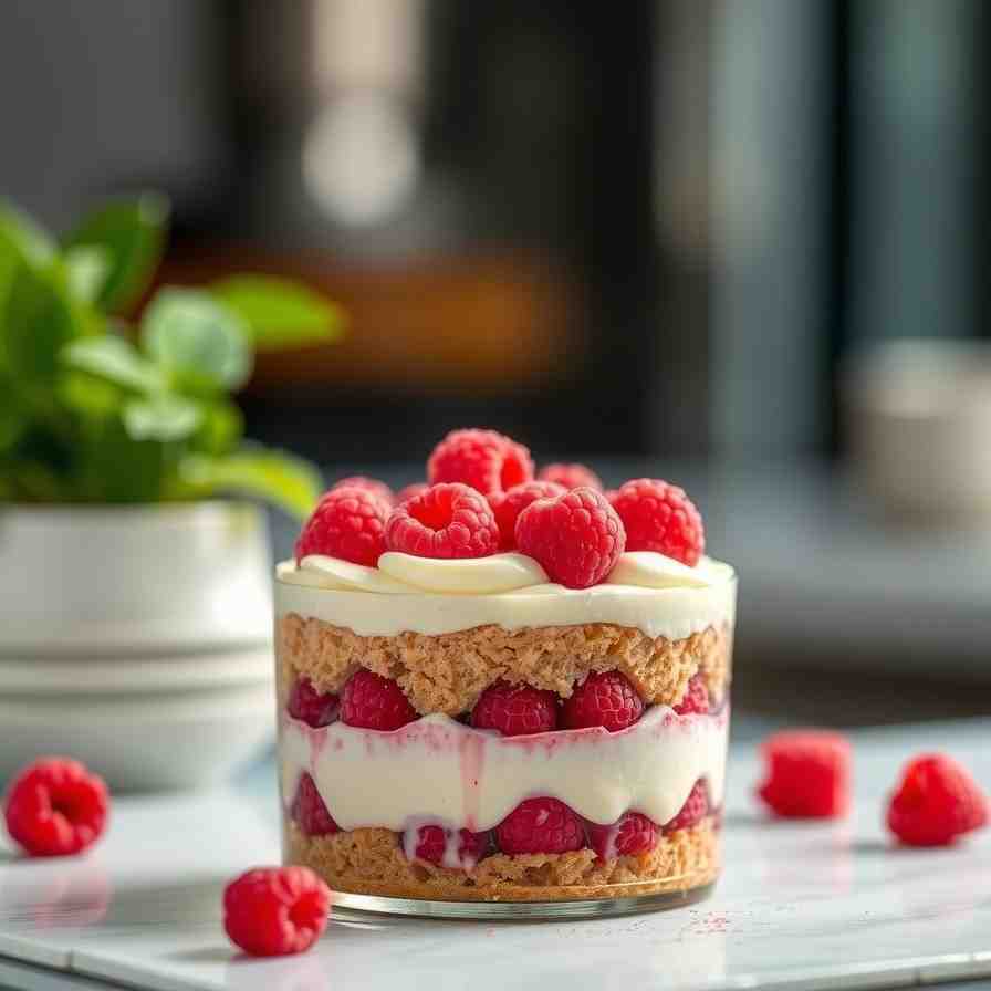 Raspberry & Cream Delight - No-Bake